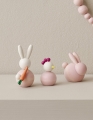 Aarikka Osterdekoration, finnische Osterhasen, Küken rosa