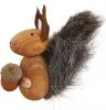 1 Holzfigur Eichhörnchen hellbraun für Holzkränze, 6 mm Holzdübel