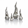 Nääsgränsgården Santa High Hat silber, 4 Figuren-Set, H 4,5 - 10 cm