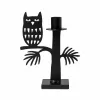 Bengt & Lotta OWL Eule Kerzenständer schwarz h 18 cm schwedischer Designer Kerzenständer