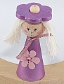 Kranzfigur Blütenmädchen lila metallic, H 8 cm