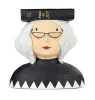 Baden collection Lady Ida mit Brille und Buch, 25 cm, Dekokopf, Büste, schwarz, weiß