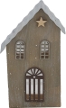 Dekoaufsteller Tilma, Weihnachtshaus mit Stern, hellbraun, H 15 cm
