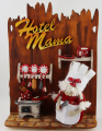 Hotel Mama Miniatur-Küche mit altem Herd, Köchin, zum Stellen oder Hängen, handbemalt