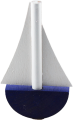 Sebastian großes Boot/Segelschiff cobalt, h 8 cm, für Holzkränze