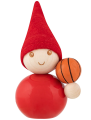 Mittlerer Aarikka Tonttu Basketballer, rot, Höhe 11 cm
