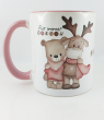 Tasse Beste Freunde mit Elch und Bär, 8,2 x 9,6 cm, weiß