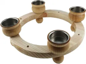 Sebastian tealight candlering 23 cm flat, natural with metal inserts Sebastian tealight candlering 23 cm flat, natural with metal inserts