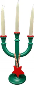 Sebastian design Leuchter Set, Holzstern am Band, Holzperlenringe, Kerzen grün, Metallsterne Sebastian design Leuchter Set, Holzstern am Band, Holzperlenringe, Kerzen grün, Metallsterne