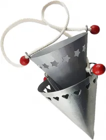 Sebastian 2 Hänger Blechkegel Stern silber, mit 2 lackierten, roten Holzkugeln, Weihnachtshänger, Baumhänder Sebastian 2 Hänger Blechkegel Stern silber, mit 2 lackierten, roten Holzkugeln, Weihnachtshänger, Baumhänder