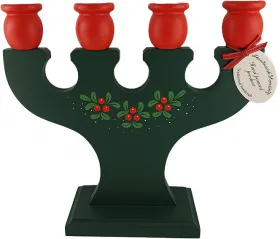 Schwedischer 4-armiger Leuchter Preiselbeeren, dunkelgrün, 23 x 24,5 cm