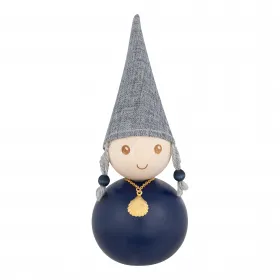 Aarikka Wasser Elf Vellamo mit goldfarbener Muschelkette, dunkelblau, h 18 cm, Finnland Aarikka Wasser Elf Vellamo mit goldfarbener Muschelkette, dunkelblau, h 18 cm, Finnland