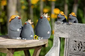 Gilde figure, mole, ceramic anthracite, garden decoration mole, various designs Gilde figure, mole, ceramic anthracite, garden decoration mole, various designs