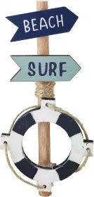 Steckfigur Wegweiser mit 2 Schilder und Rettungsring blau, weiß, H 10 cm Steckfigur Wegweiser mit 2 Schilder und Rettungsring blau, weiß, H 10 cm