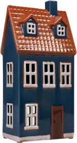 Det Gamle Apotek großes Keramikhaus für Teelichter, dunkelblau, H 24cm, W 12cm, T 7cm Det Gamle Apotek großes Keramikhaus für Teelichter, dunkelblau, H 24cm, W 12cm, T 7cm