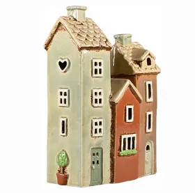 Det Gamle Apotek Häuserreihe braunes Haus für Teelicht, H 19cm, B 14cm, T 7cm Det Gamle Apotek Häuserreihe braunes Haus für Teelicht, H 19cm, B 14cm, T 7cm