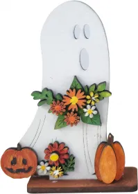 Halloween Gespenst mit Herbstblumen Kürbisse Steckfigur Sebastian Holzkranz h 8 cm weiß Halloween Gespenst mit Herbstblumen Kürbisse Steckfigur Sebastian Holzkranz h 8 cm weiß