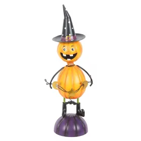 Halloween orangener Kürbismann mit schwarzem Hexenhut H 42 cm Halloween orangener Kürbismann mit schwarzem Hexenhut H 42 cm