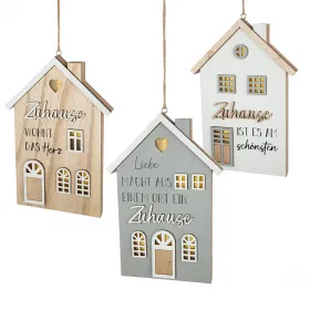 Gilde Hänger LED Haus 'Zuhause' mit Sprüchen grau naturfarben weiß 2,5 x 16 x 23 cm Gilde Hänger LED Haus 'Zuhause' mit Sprüchen grau naturfarben weiß 2,5 x 16 x 23 cm