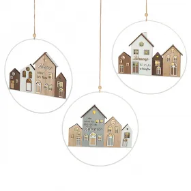 Gilde Hänger LED rund 'Zuhause' mit Spruch grau naturfarben weiß D 35 cm Häuserreihe Gilde Hänger LED rund 'Zuhause' mit Spruch grau naturfarben weiß D 35 cm Häuserreihe