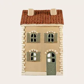 Det Gamle Apotek gelbes Haus für Teelicht Keramik H 24cm