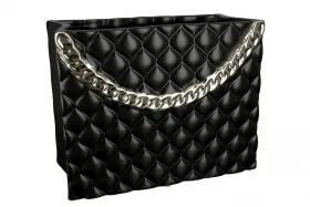 Gilde moderne Keramik Vase Handtasche Paris schwarz champagnerfarben H 20 cm