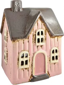 Det Gamle Apotek Keramikhaus für ein Teelicht helles rosa H 14 cm