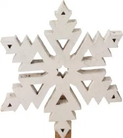 Kranzfigur Schneeflocke Schneekristall I weiß, D 5 cm