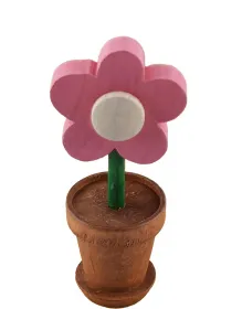 Kranzfigur kleine Blume im Topf rosé h 7,5 cm