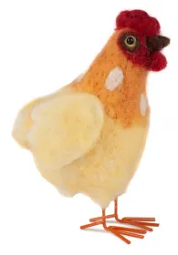 Baden collection Filzhuhn beige gelb H 12 cm