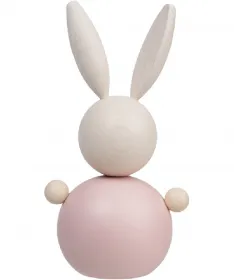 Aarikka großer Osterhase Pupujussi rosa weiß H 16 cm