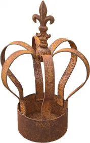 Nostalgische Rost Krone zum Bepflanzen D 21,5 x H 33 cm Garten Dekoration Pflanztopf
