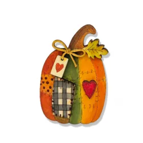 Kranzfigur Patchwork Kürbis Herbst Farben h 9 cm Herbst Deko für Sebastian Holzkränze