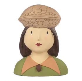 Baden collection Ladykopf Hazel braun weiß H 28 cm Herbstdekoration