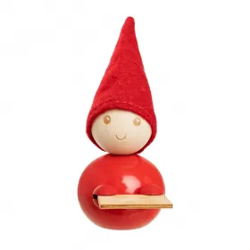 Aarikka Elf Gingerbread mit Lebkuchenbrett rot h 11 cm finnische Weihnachtsfigur Tonttu