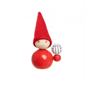 Aarikka Elf Volleyball rot h 9 cm finnische Weihnachtsfigur Tonttu