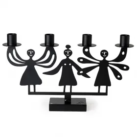 Bengt & Lotta großer Kerzenständer Angels - Engel 4-flammig schwarz h20, w35 cm