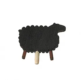 Kranzfigur kleines Holz-Schaf schwarz