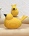 1 wood plug small bird, yellow