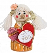 Valentinstag - Frau mit Herz, cupcake u. Rose, H 9 cm Valentinstag - Frau mit Herz, cupcake u. Rose, H 9 cm