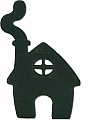 Sebastian design Haus mit rauchendem Schornstein dunkelgrün, H 9 cm, für Holzkränze Sebastian design Haus mit rauchendem Schornstein dunkelgrün, H 9 cm, für Holzkränze