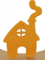 Sebastian design Haus mit rauchendem Schornstein gelb, H 9 cm, für Holzkränze Sebastian design Haus mit rauchendem Schornstein gelb, H 9 cm, für Holzkränze