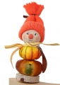 großer Herbst Kürbiswichtel orange rotbraun mit Strickmütze orange, H 9 cm großer Herbst Kürbiswichtel orange rotbraun mit Strickmütze orange, H 9 cm