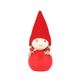 Aarikka Tonttu Elf Kaisa mit Zöpfen, rot, Höhe 9 cm