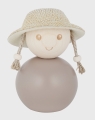Aarikka Sommer Elf mit Sommerhut und Zöpfen, beige, H 8 cm, Finnland Aarikka Sommer Elf mit Sommerhut und Zöpfen, beige, H 8 cm, Finnland