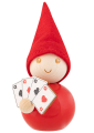 Mittlerer Aarikka Tonttu Pokerface, Kartenspieler, rot, Höhe 11 cm Mittlerer Aarikka Tonttu Pokerface, Kartenspieler, rot, Höhe 11 cm