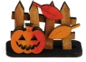 Halloween Zaun mit Kürbis und Herbstblättern, h 4 cm Halloween Zaun mit Kürbis und Herbstblättern, h 4 cm